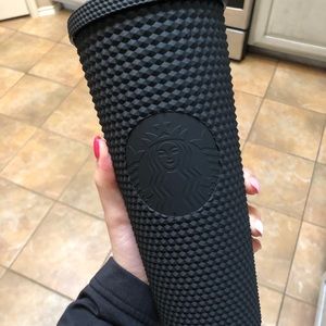 Black matte studded Starbucks cup